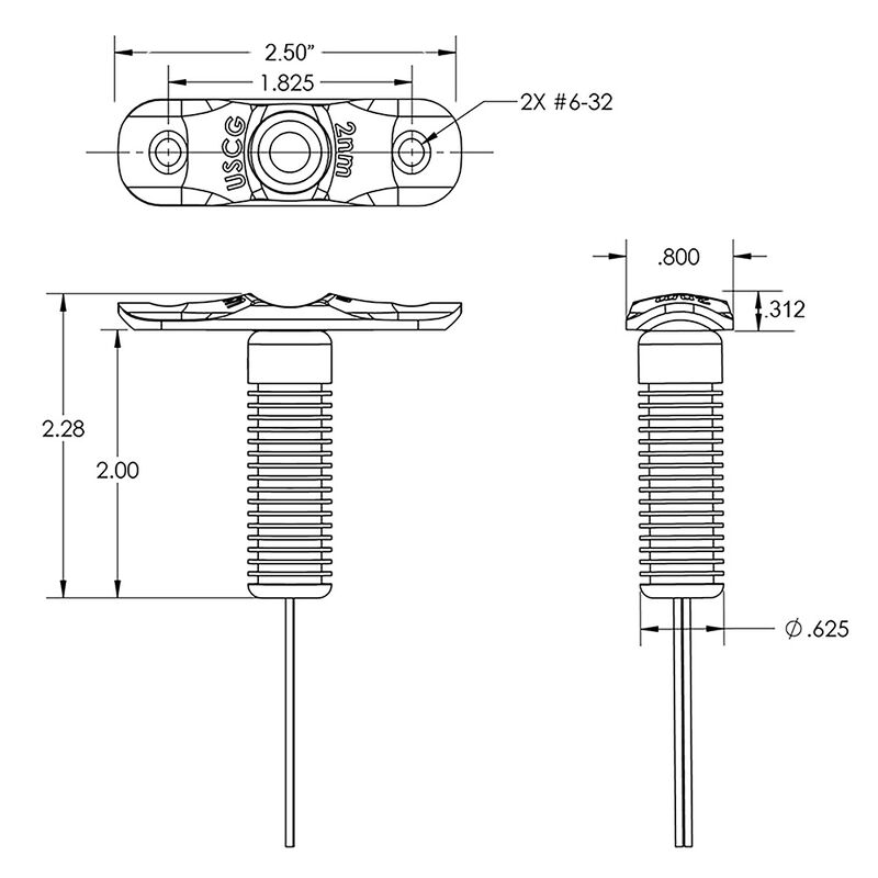 TACO Marine F38-6800D Rub Rail-Mounted LED Navigation Light Set 2-1/2" image number 3