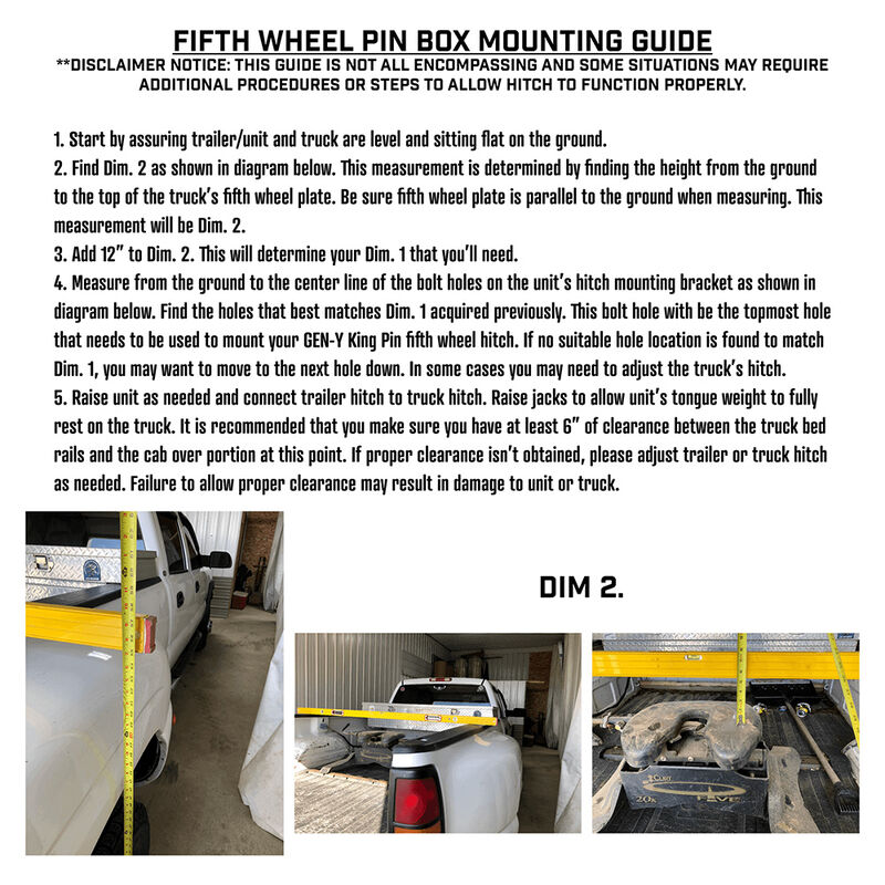 Gen-Y Hitch Executive 5th Wheel King Pin Box, 1.5K-3.5K Pin Weight, 21K Towing image number 9