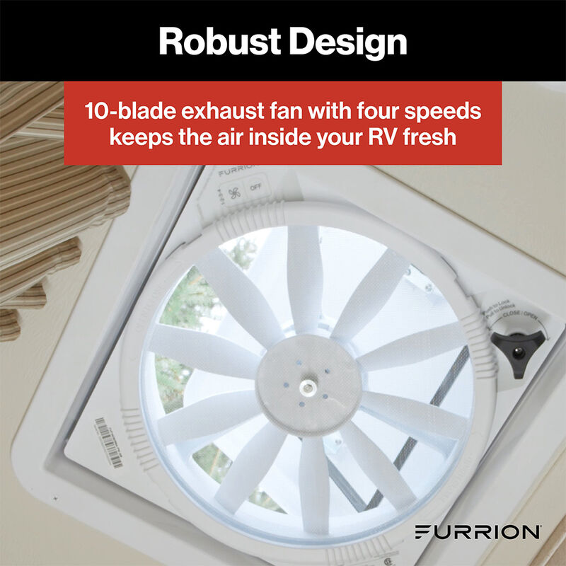Furrion RV 14" Roof Vent Fan with Lid, White image number 5