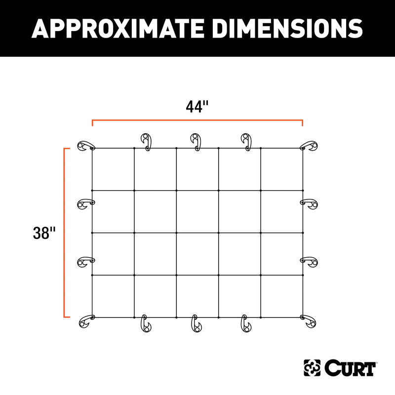 CURT 44" x 38" Elastic Cargo Net for Roof Basket image number 5