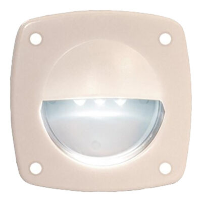 T-H Marine 2-1/4" Square LED Courtesy Companion Way Light, White Bezel, White LEDs, Exposed Fasteners