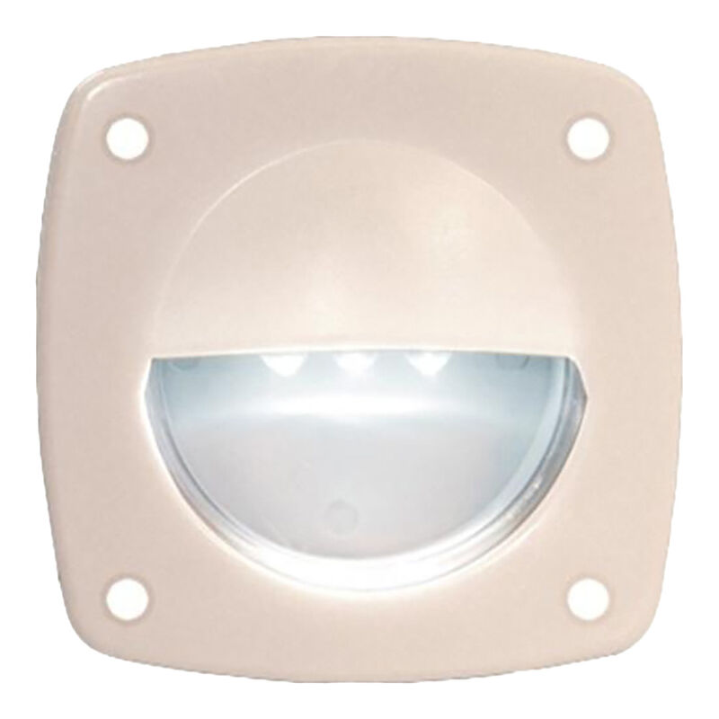 T-H Marine 2-1/4" Square LED Courtesy Companion Way Light, White Bezel, White LEDs, Exposed Fasteners image number 1