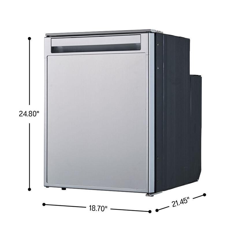 Equator 2.8 cu. Ft. 80L 12V/DC RV Built-in Refrigerator w/Freezer, Anti-Vibration, reversible door, Stainless image number 7