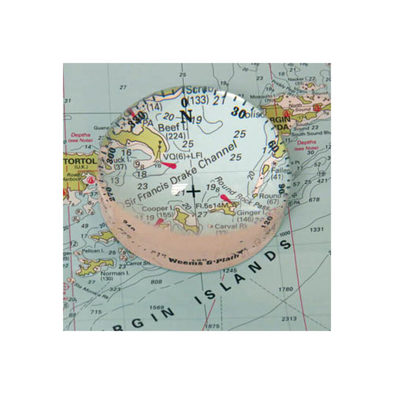 Weems & Plath Crystal Magnifier (4x) with Compass Rose image number 1