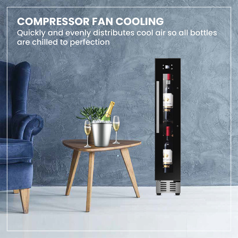 Equator 9-Bottle Wine Cooler Refrigerator w/7 LED Light Freestanding/Built, Single Temperature Reversible Door, Red image number 8