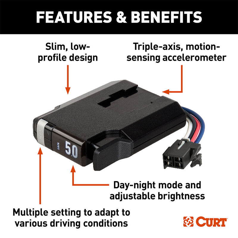 Curt TriFlex NEXT Electric Trailer Brake Controller, Proportional image number 4