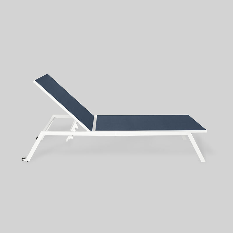 Ostrich Princeton Outdoor Chaise Lounge 2-Pack, White and Navy image number 6