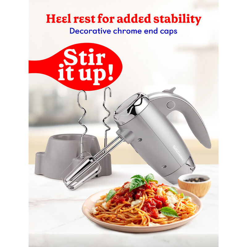 Betty Crocker 7-Speed Power Up Hand Mixer with Stand, Silver image number 8