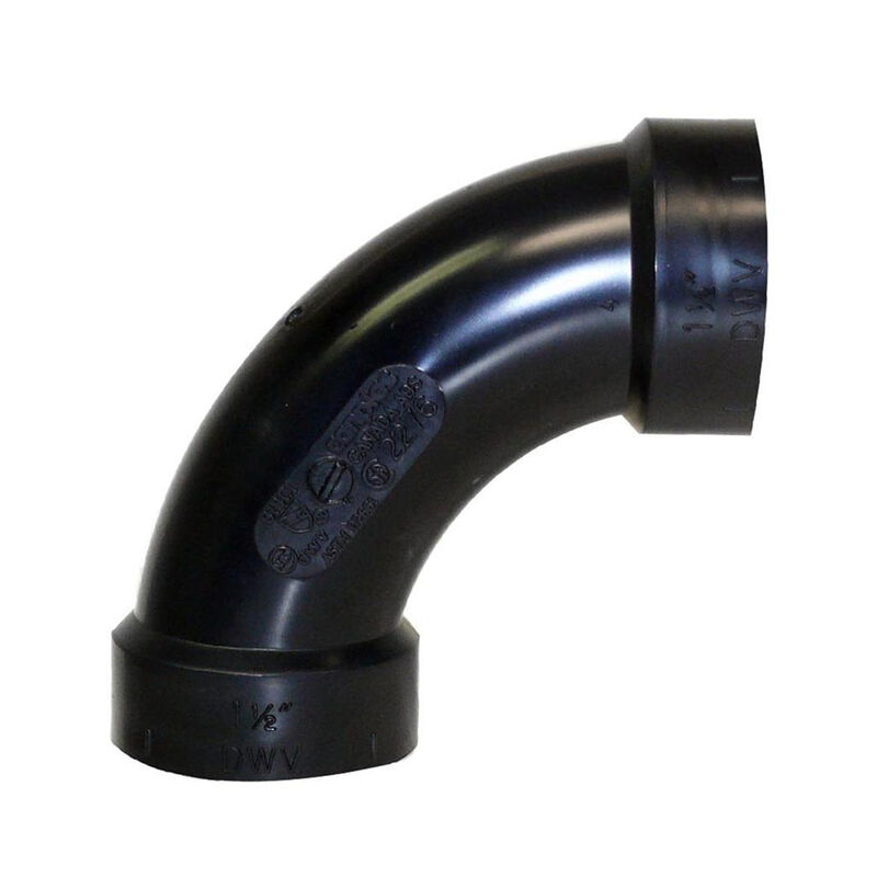 Icon RV Tank Fitting, 1.5" 90&deg; Long Sweep, Hub-to-Hub Connection image number 1