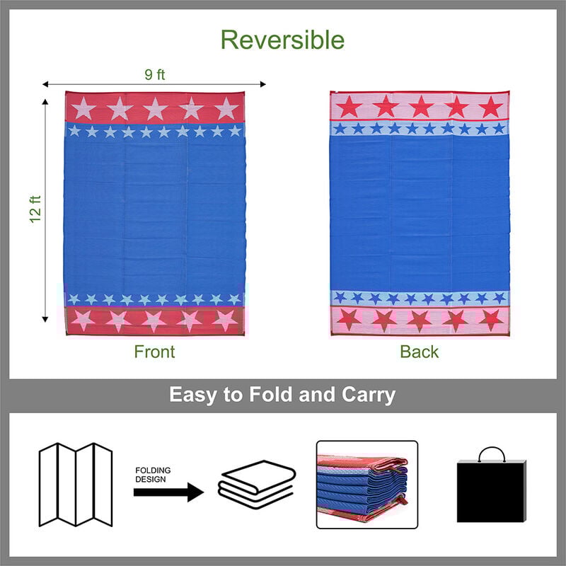 Venture Forward Reversible RV Patio Mat w/ Carry Bag, Patriotic image number 5