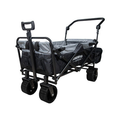 Wonderfold Outdoor S3 Push & Pull Folding Wagon w/ Insulated Bag