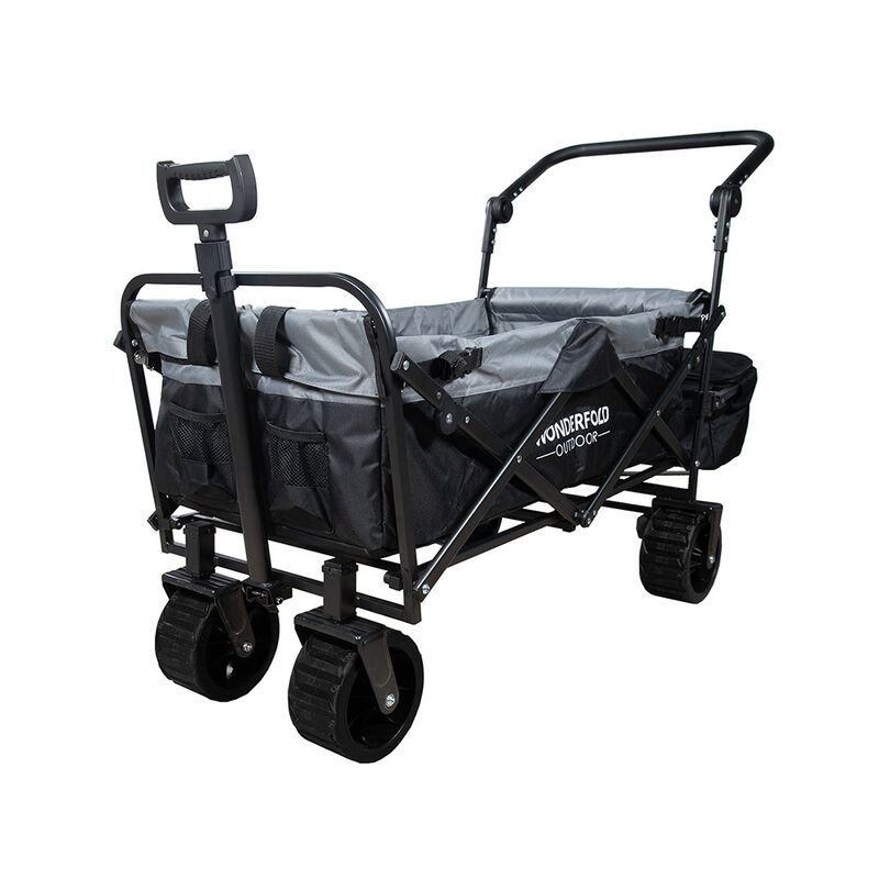 Wonderfold Outdoor S3 Push & Pull Folding Wagon w/ Insulated Bag | Black image number 1