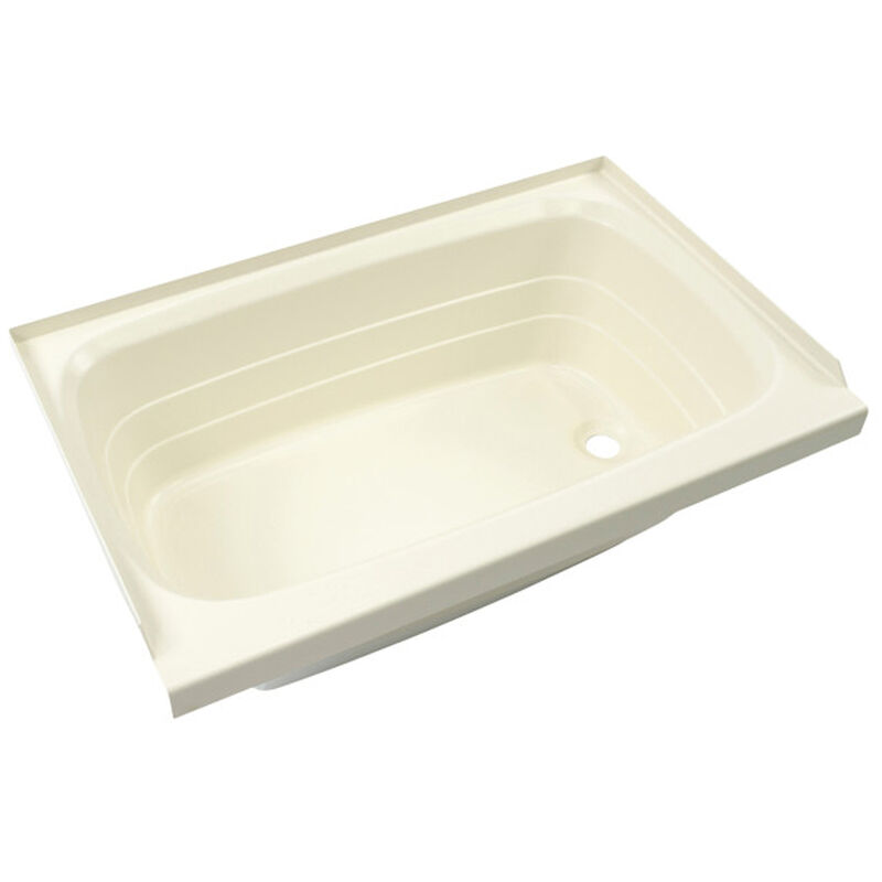 Lippert Standard Shower Pan with Right Drain, 28" x 54", Almond image number 1
