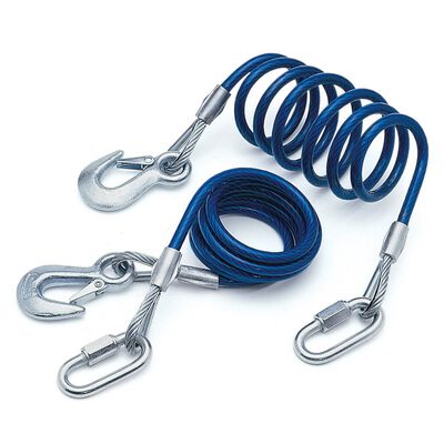 Roadmaster 68" Coiled Safety Cables, Single Hook, 6,000-lb., Pair