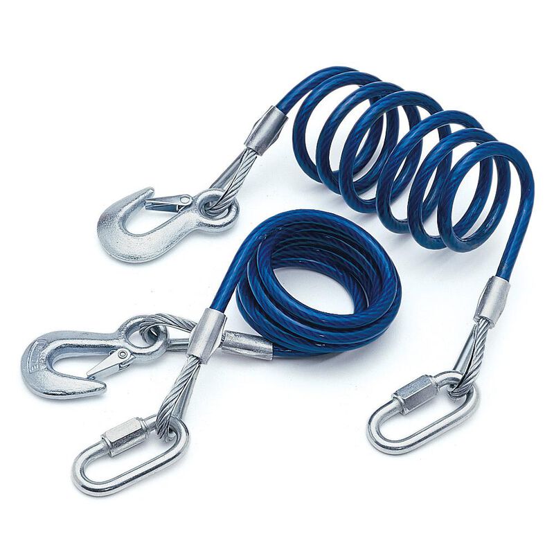 Roadmaster 68" Coiled Safety Cables, Single Hook, 6,000-lb., Pair image number 1