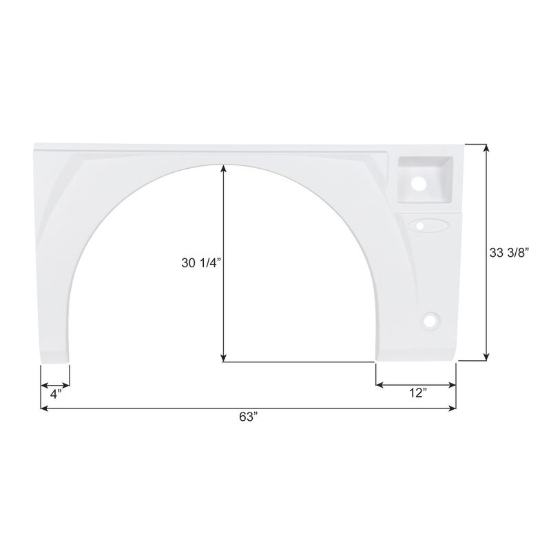 American Eagle RV FS7147 Single Axle Fender Skirt, Driver-Side, Unpainted image number 2