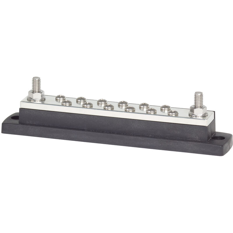 Blue Sea MaxiBus 250-Amp Common Busbar, (12) #10-24 Screws, (2) 5/16"-18 Studs image number 1