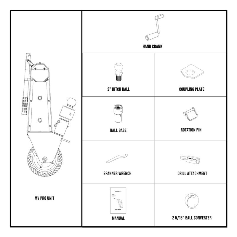 Trailer Valet MB Pro Drill-Powered Trailer Mover - 12,000 lbs image number 11