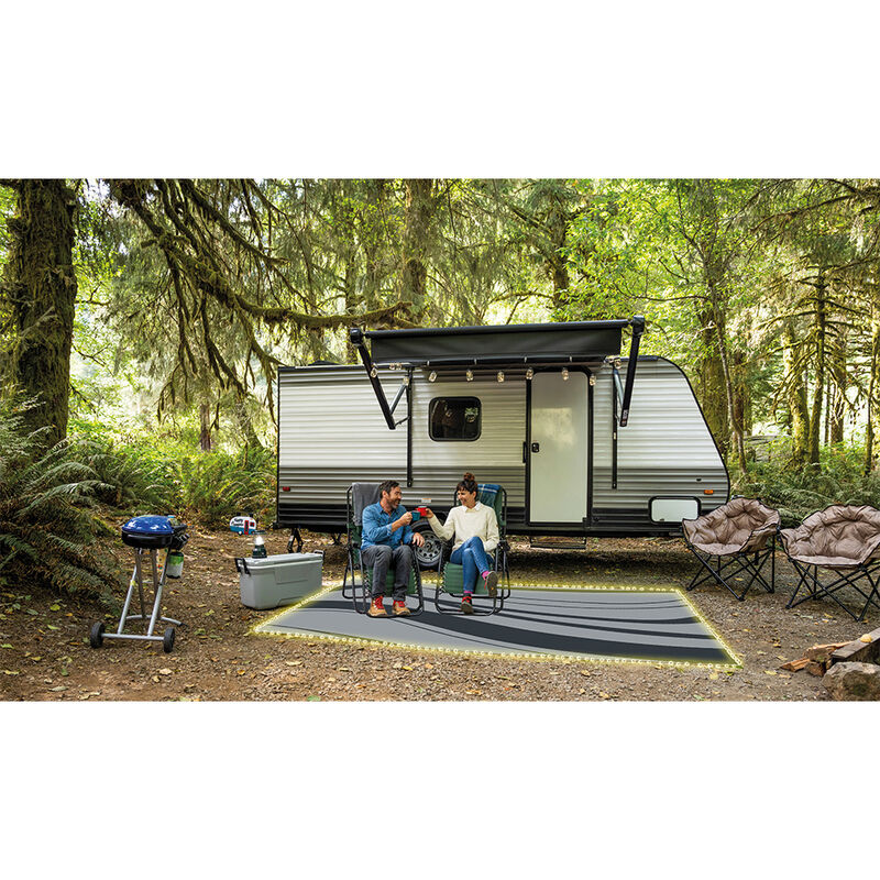 Venture Forward LED Illuminated RV Patio Mat w/ Carry Bag, Wave image number 2