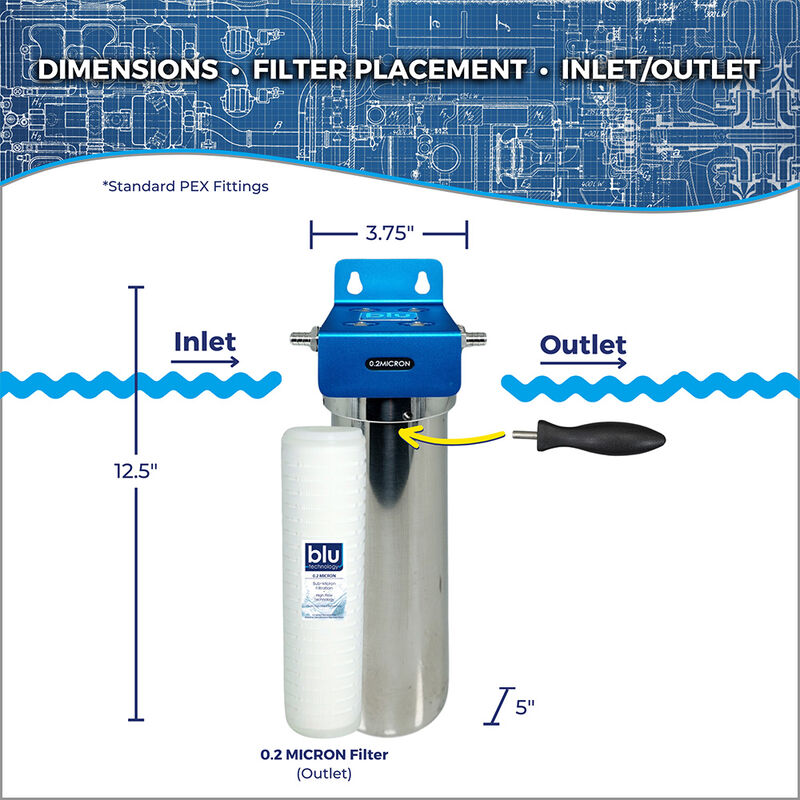 Blu Technology SOLO XLT - Fixed Mounted 1-Stage 10" Water Filtration System image number 6