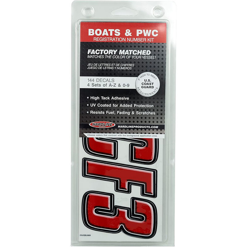 Hardline 800 Series 3" Letter/Number Kit, Solid w/Black Outline image number 2