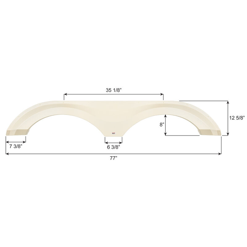 Palomino FS6559 Tandem Axle Fender Skirt, Colonial White image number 2