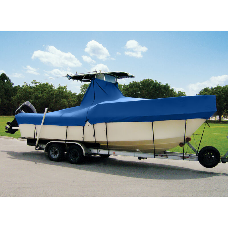 Trailerite Hot Shot Cover for T-Top Center Console O/B Cover, Pacific Blue (23'5" - 24'4" Cl X 102" B) image number 1
