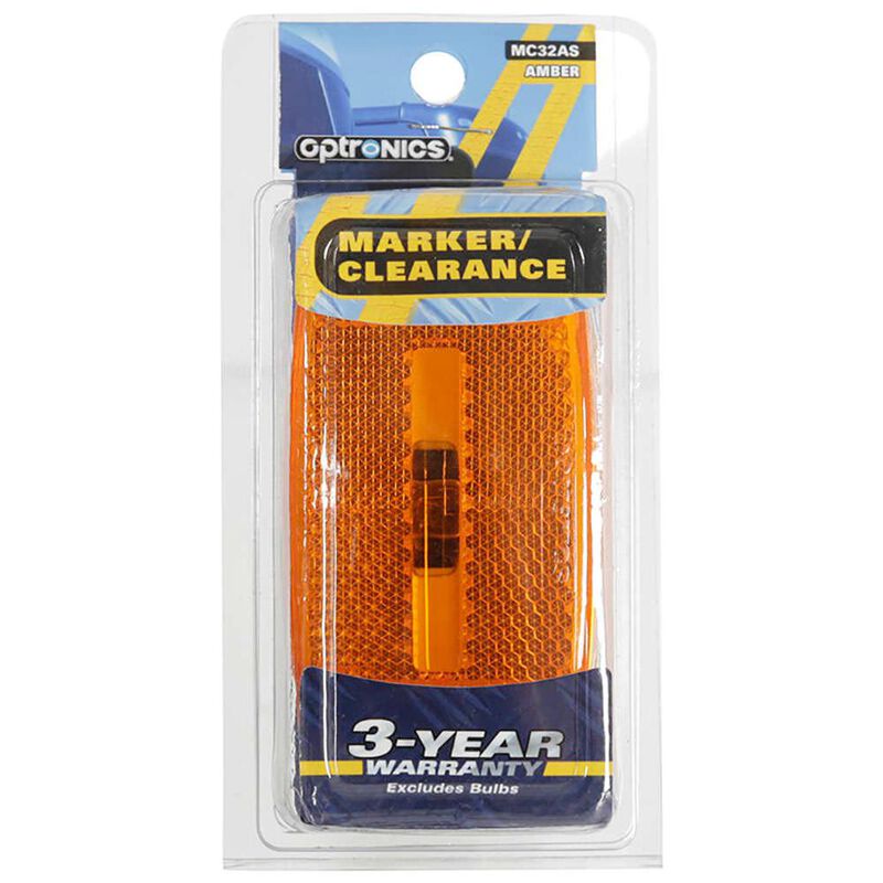 Rectangular Reflector/Clearance/Marker Light - twist-in socket; Amber image number 2