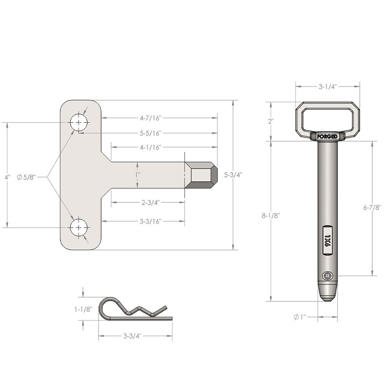 BulletProof Heavy-Duty Single Tang Clevis with 1" Pin image number 9