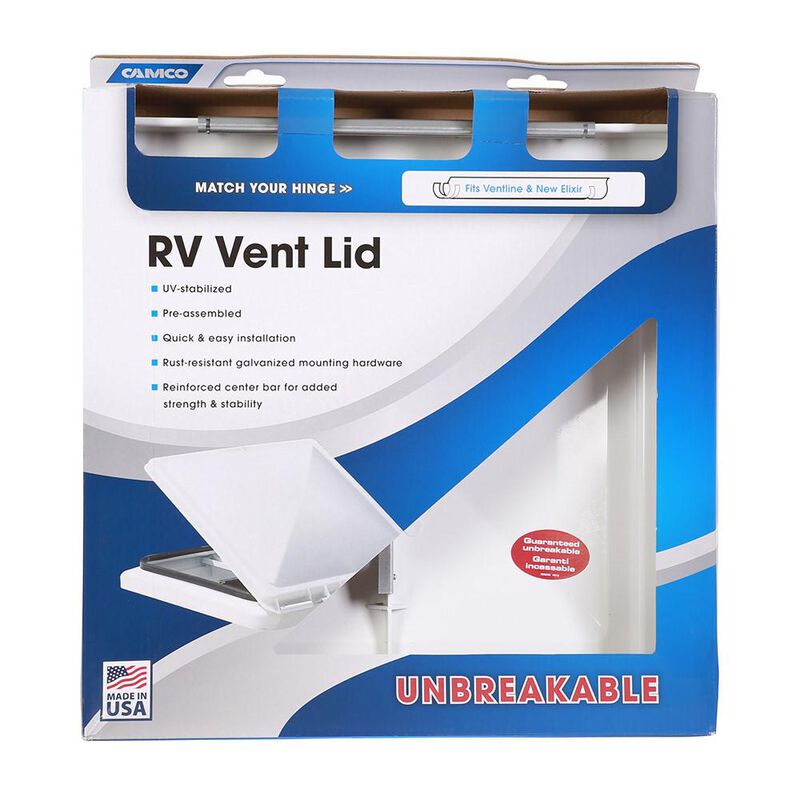 Camco Polycarbonate Vent Lid for Pre '08 Ventline / Elixir '94 and later, White image number 2