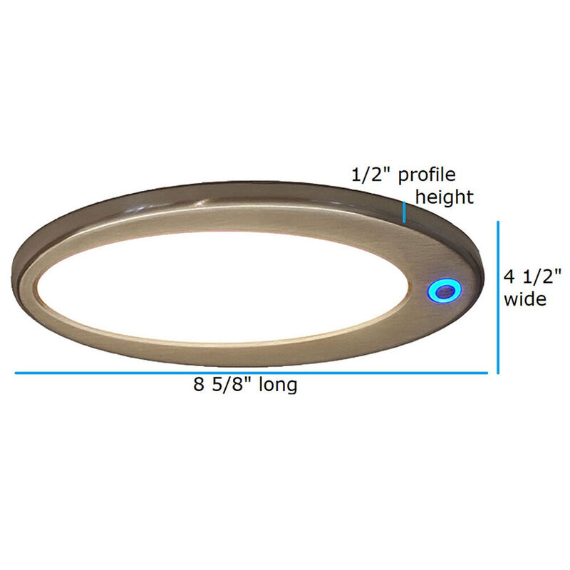 Elipse 12 volt LED Dome Ceiling Hugger Light, Satin Nickel Frame and Warm White LED image number 2