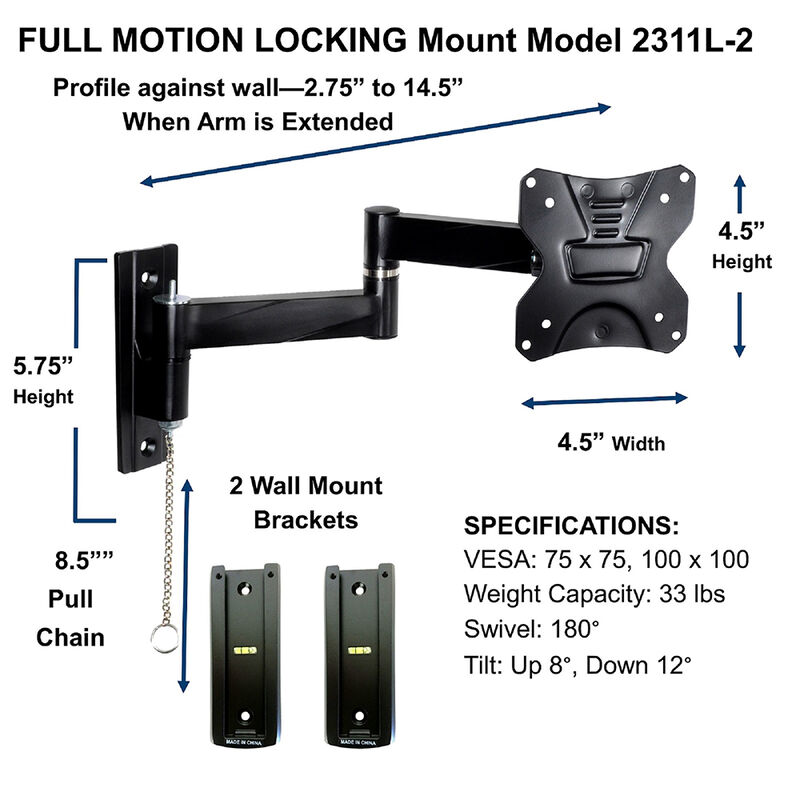 Master Mounts Multi-Location Locking TV Mount image number 6