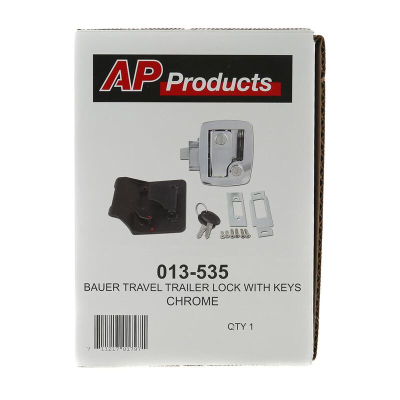 Bauer Travel Trailer Lock with Keys - Chrome image number 2